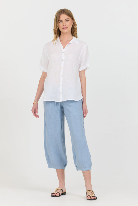 Drawstring Capri - Sky