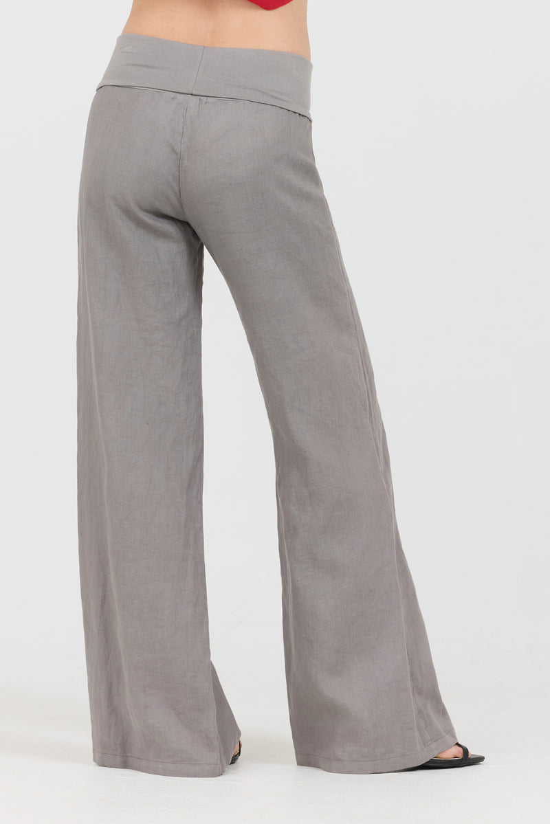 Linen Foldover Pants - Cargo