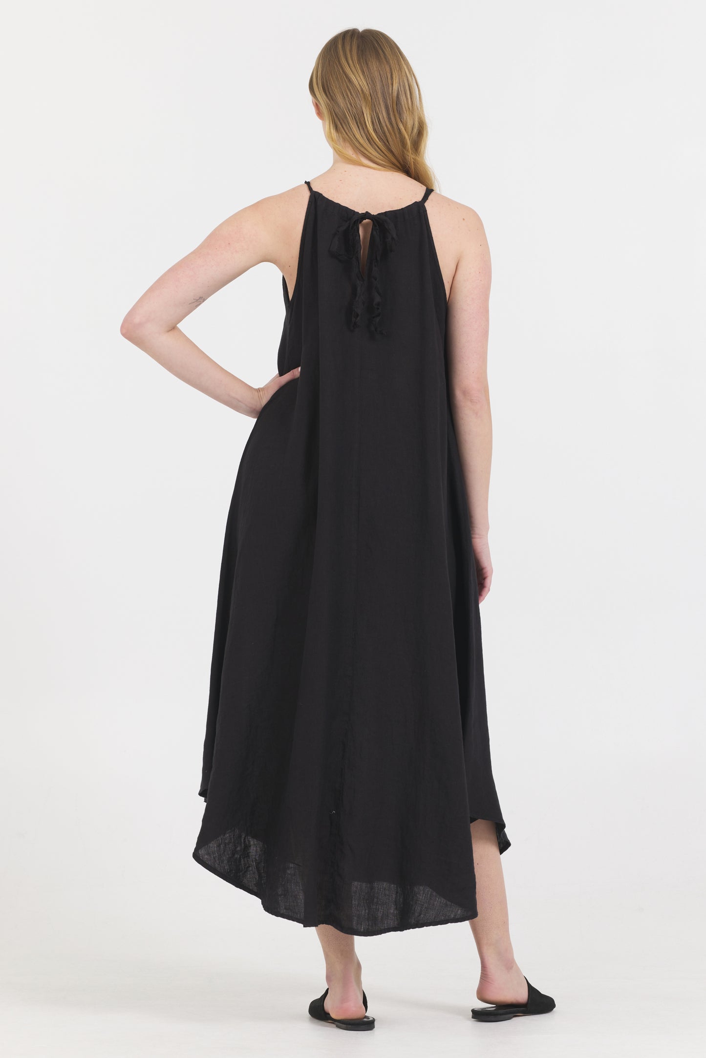 Linen Summer Dress - Black