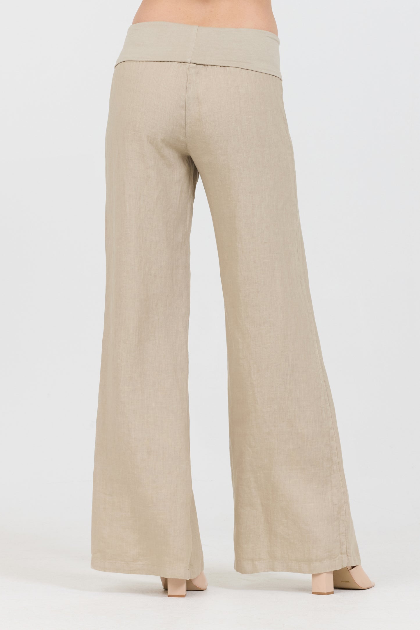 Linen Foldover Pants - Canvas