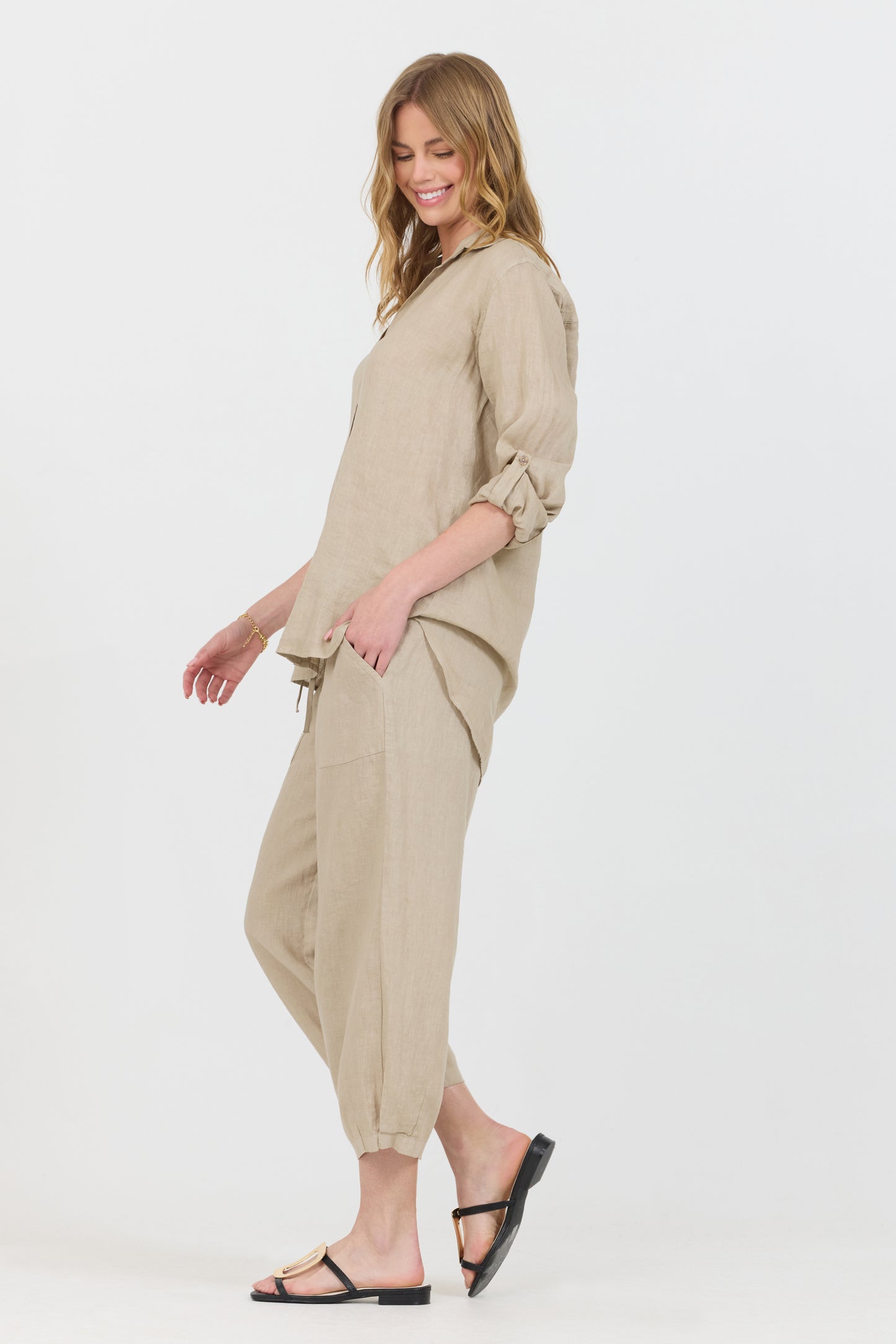 Linen Button Up Shirt - Canvas