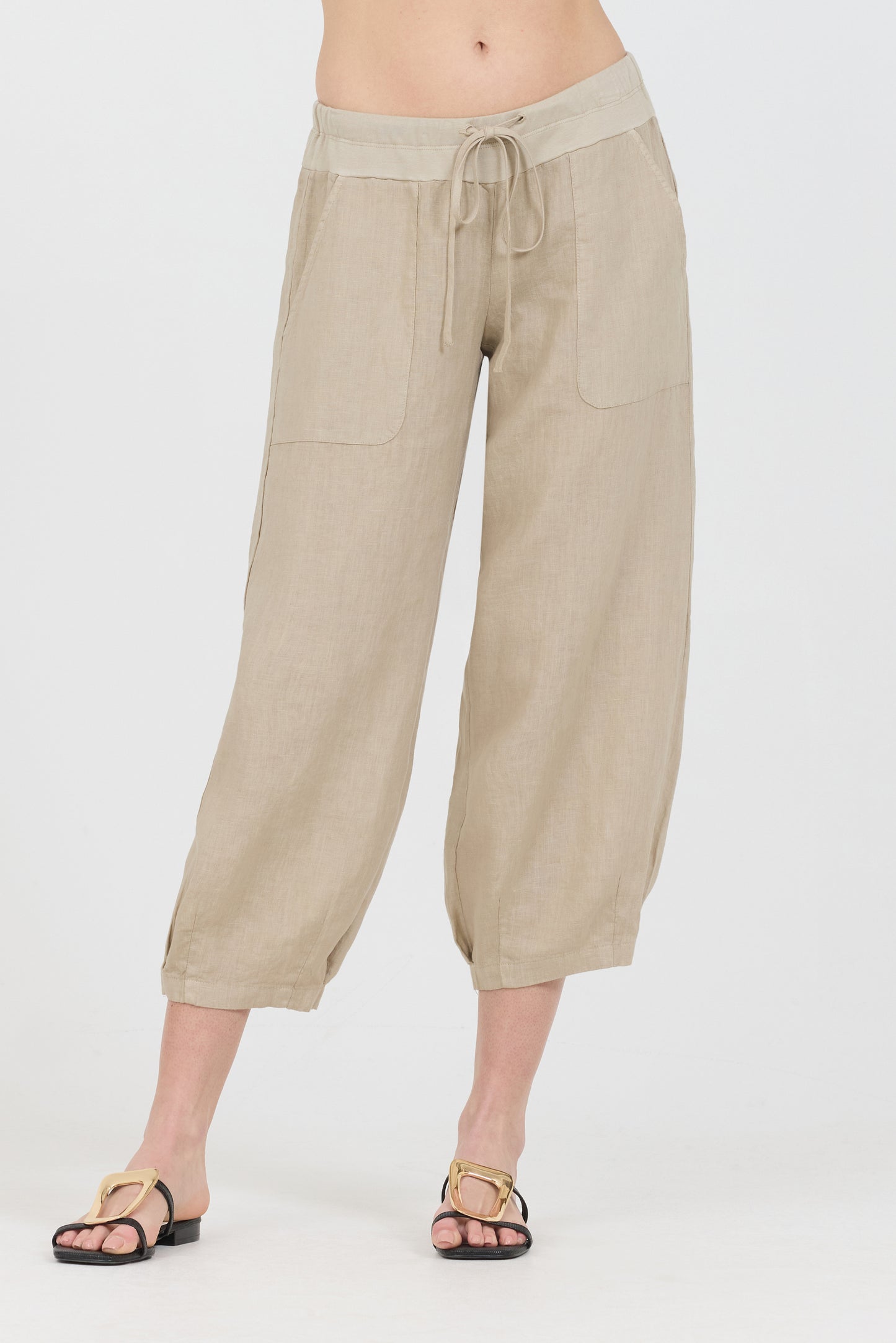 Drawstring Capris - Canvas