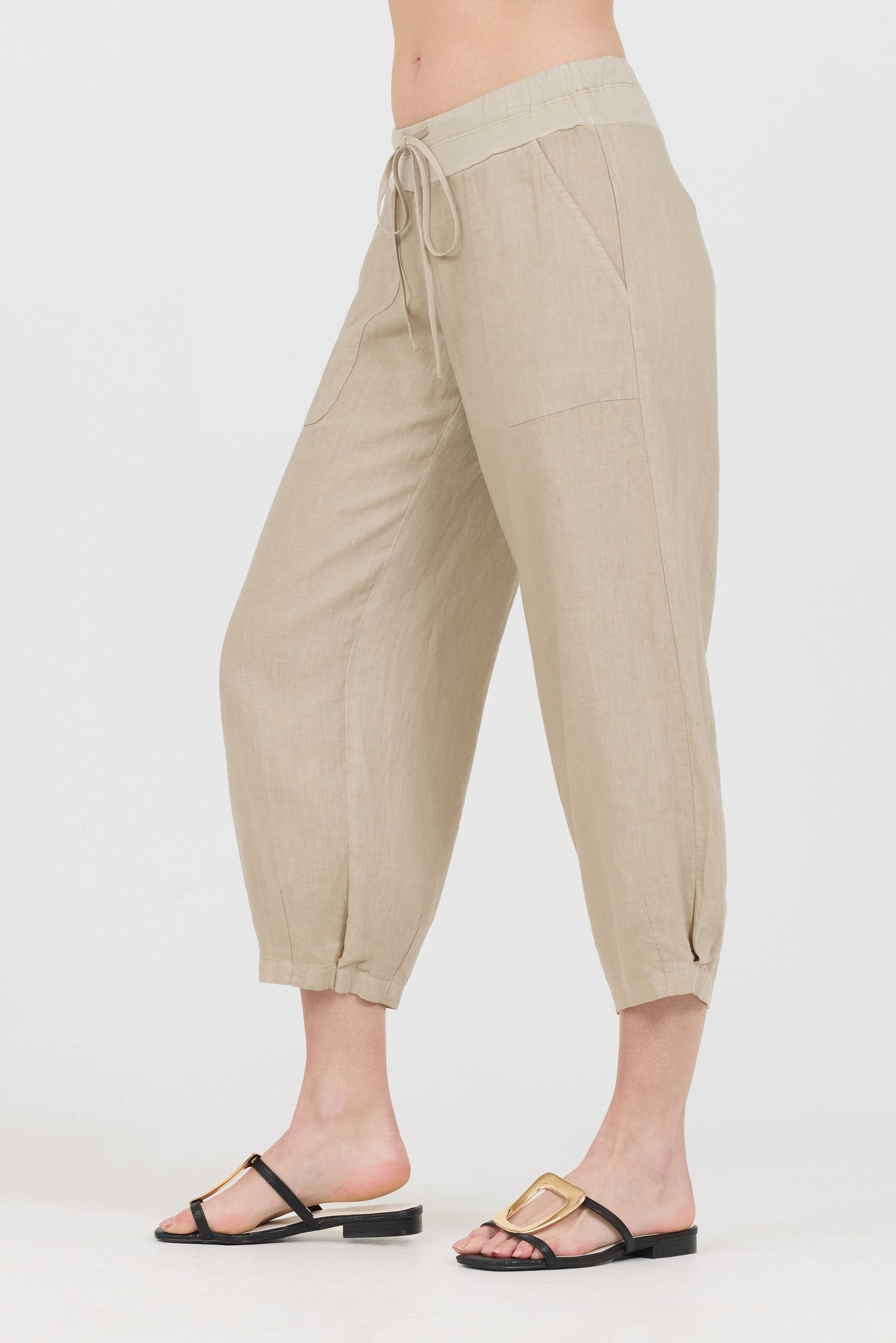 Drawstring Capris - Canvas