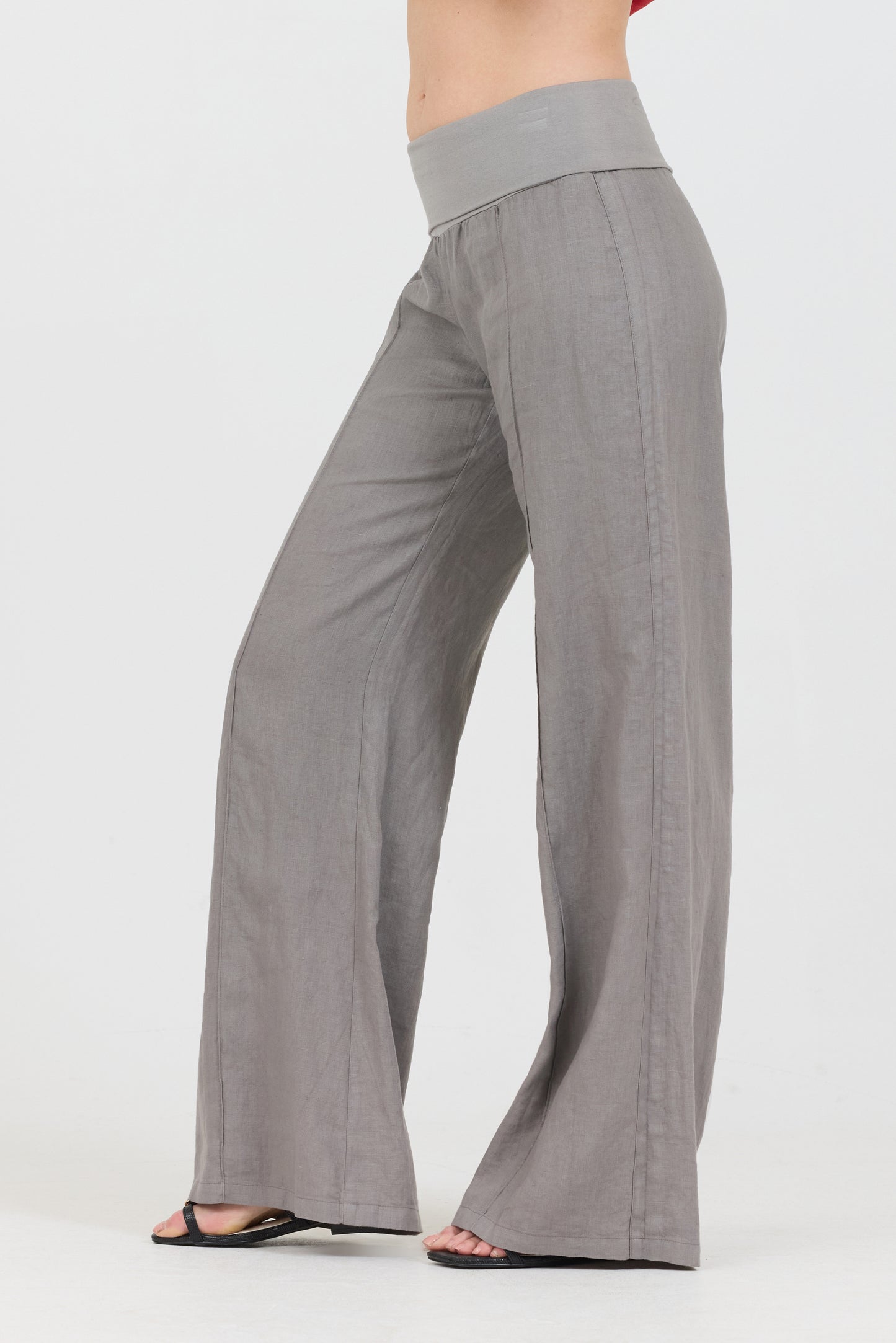 Linen Foldover Pants - Cargo