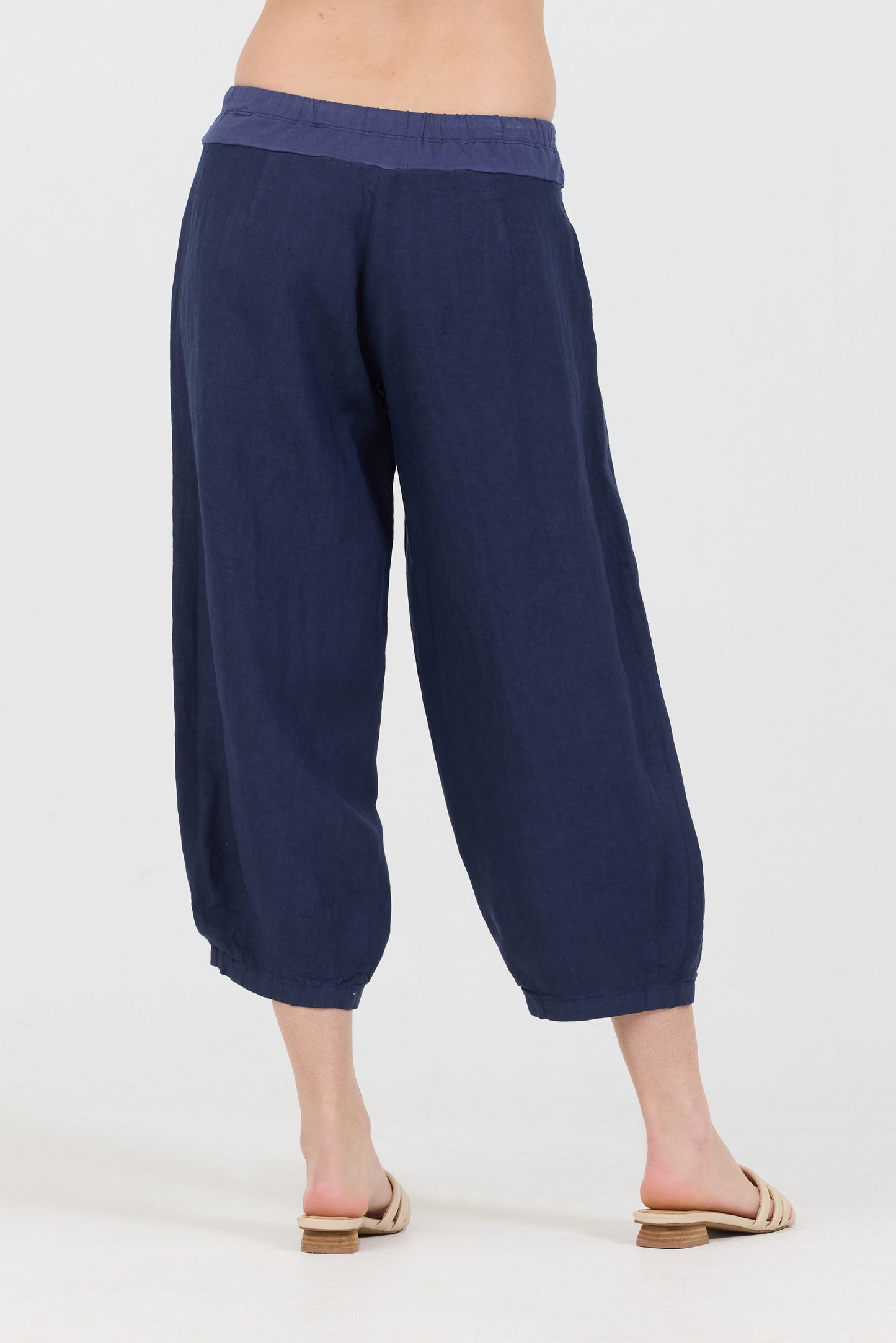 Drawstring Capris - Navy