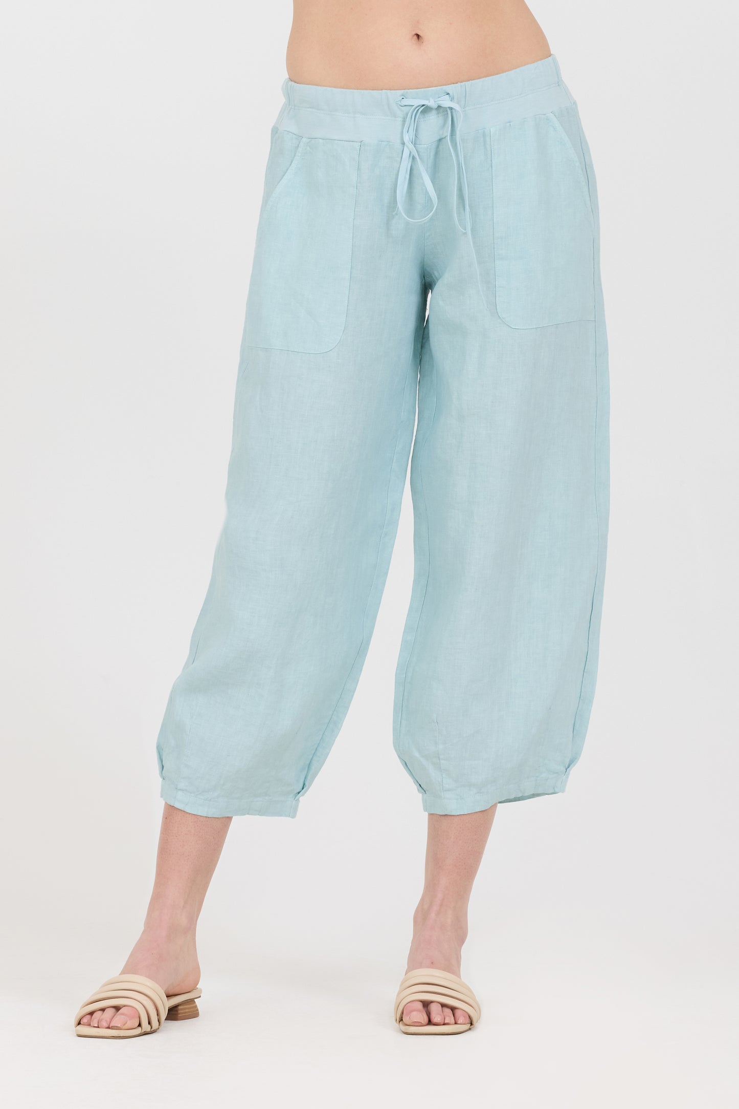 Drawstring Capris - Tiffany