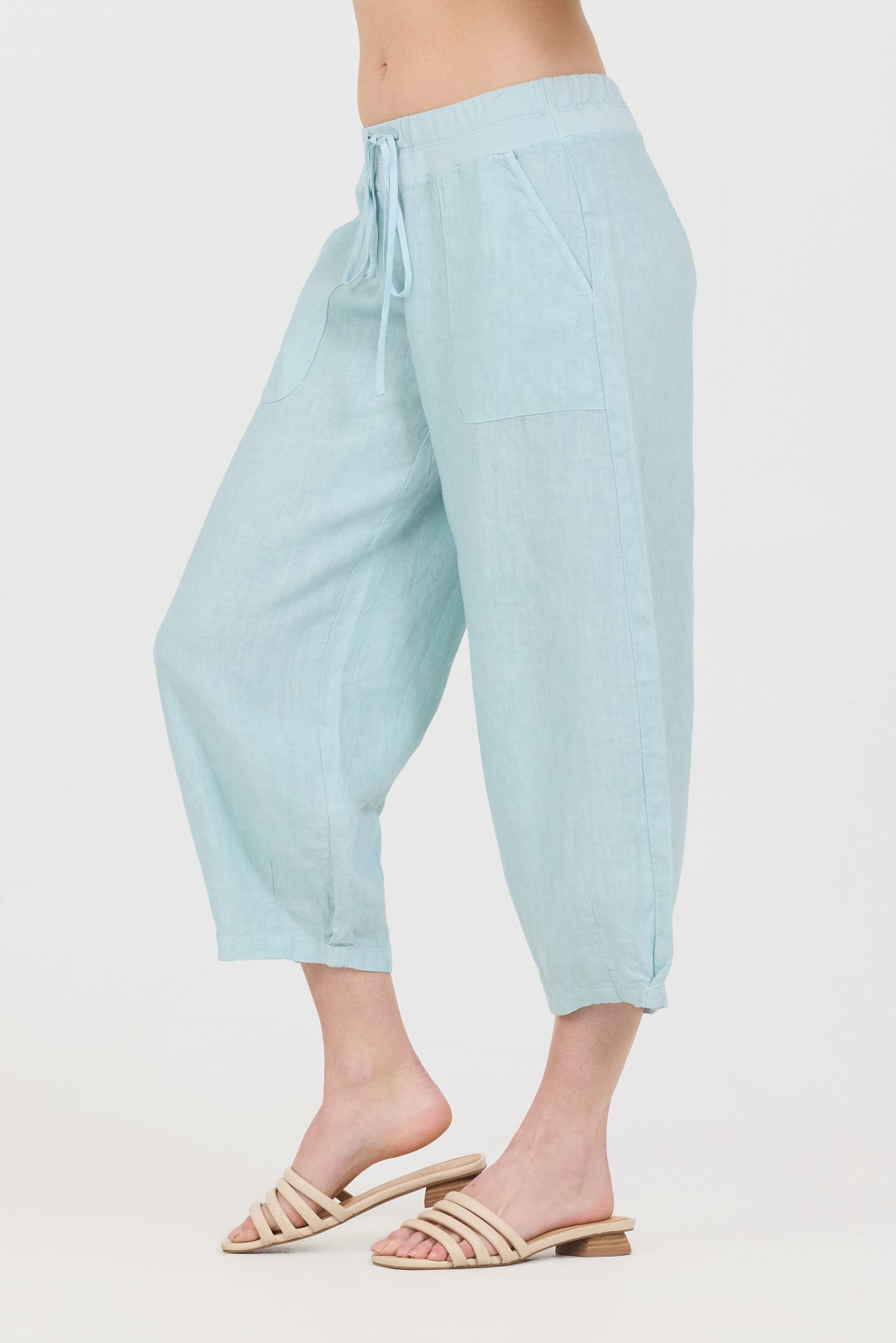 Drawstring Capris - Tiffany