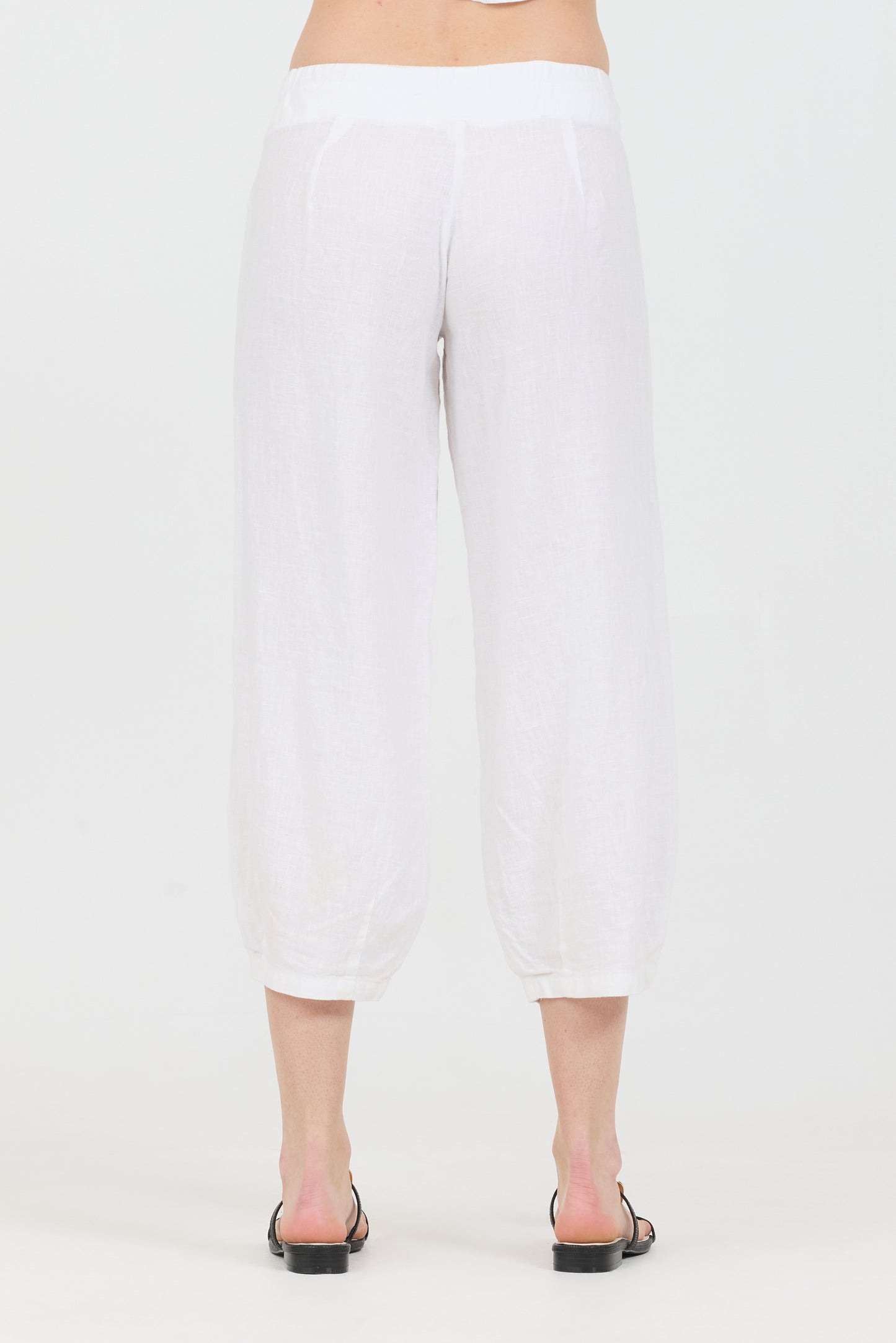 Drawstring Capri - White