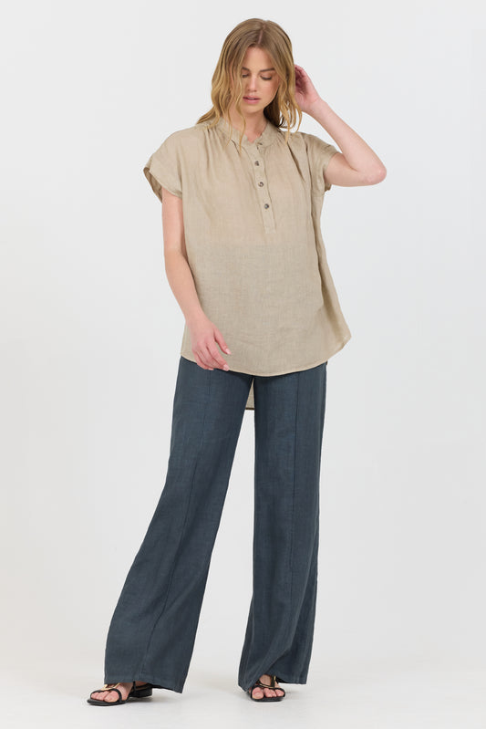 Linen Button Up - Canvas