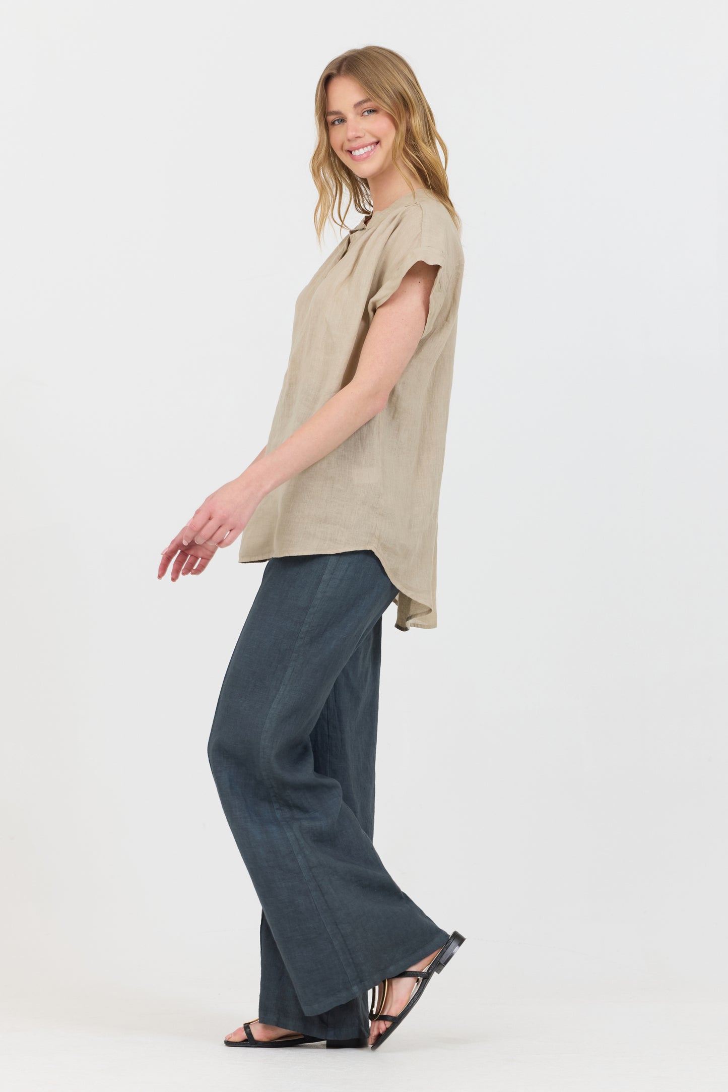 Linen Button Up - Canvas