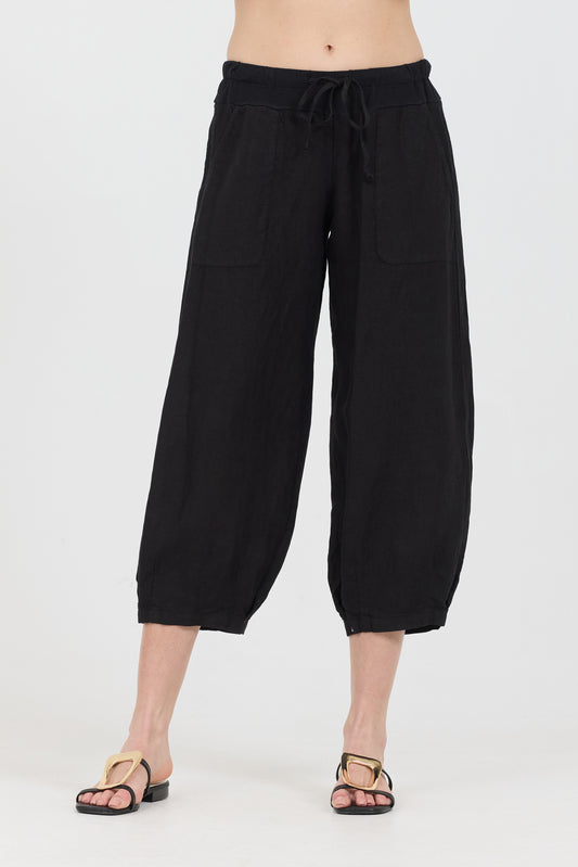 Drawstring Capris - Caviar