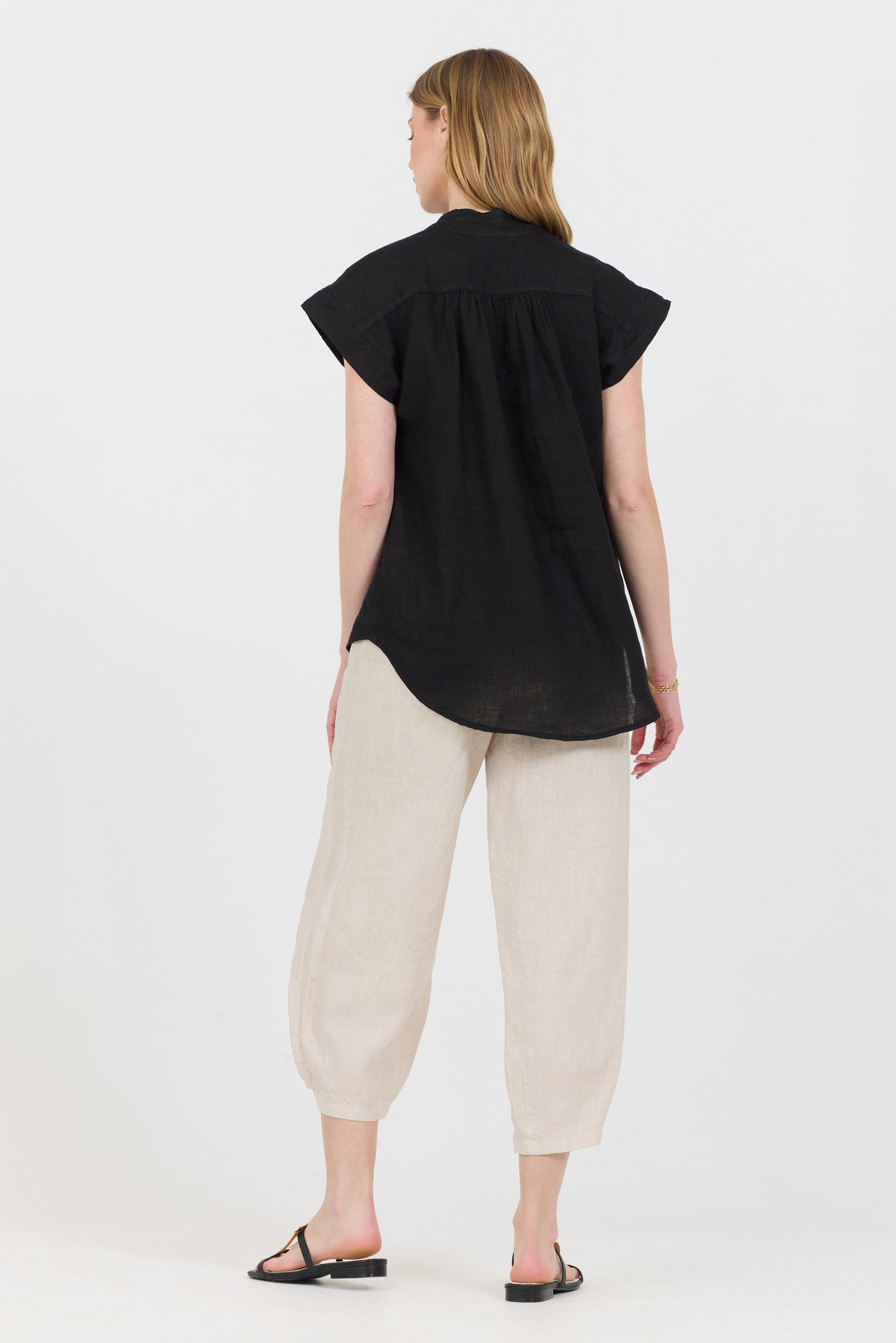 Linen Button Up - Black