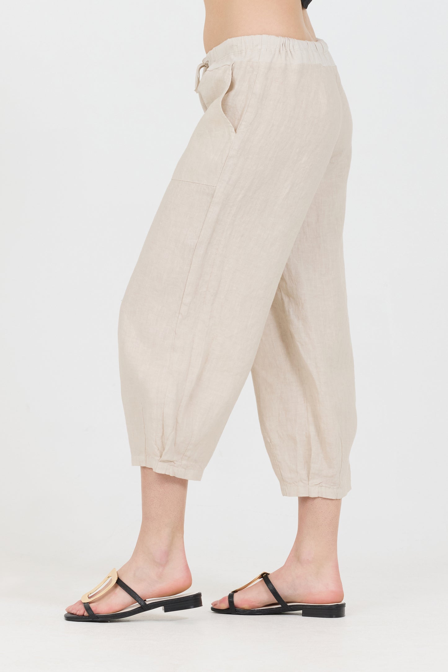 Drawstring Capris - Cream