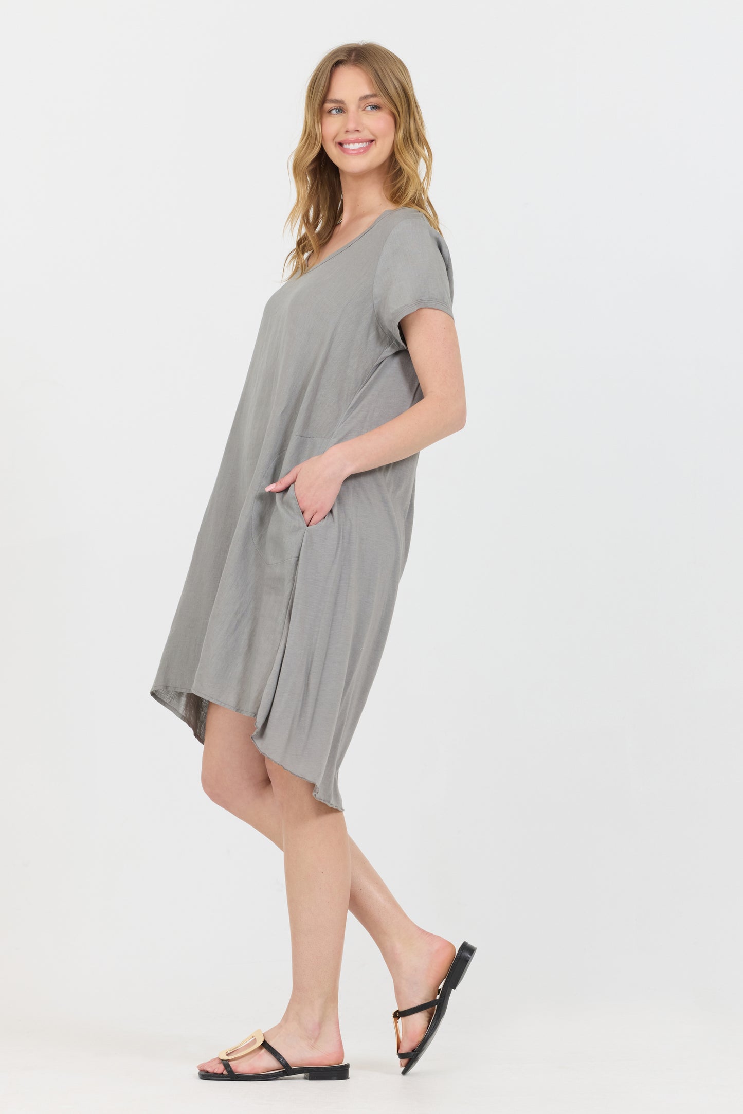 Scoop Mini Dress - Cargo