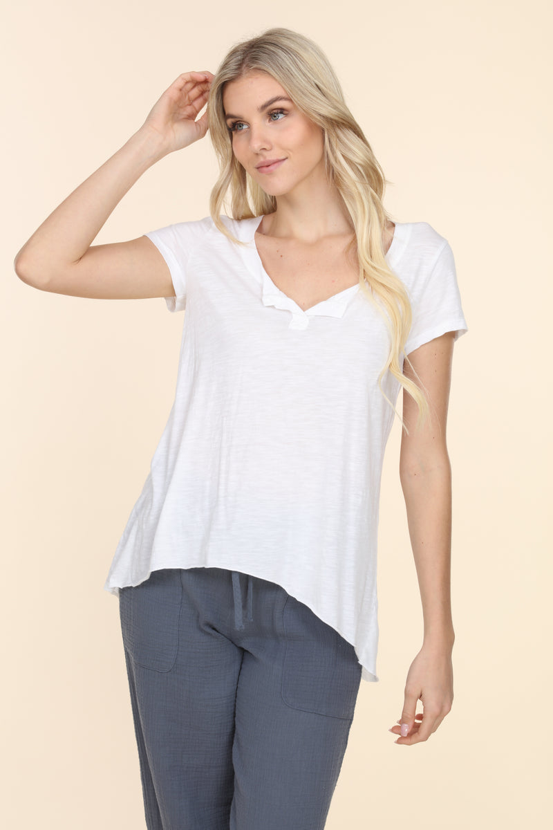 Sleeveless Linen Button Up - White