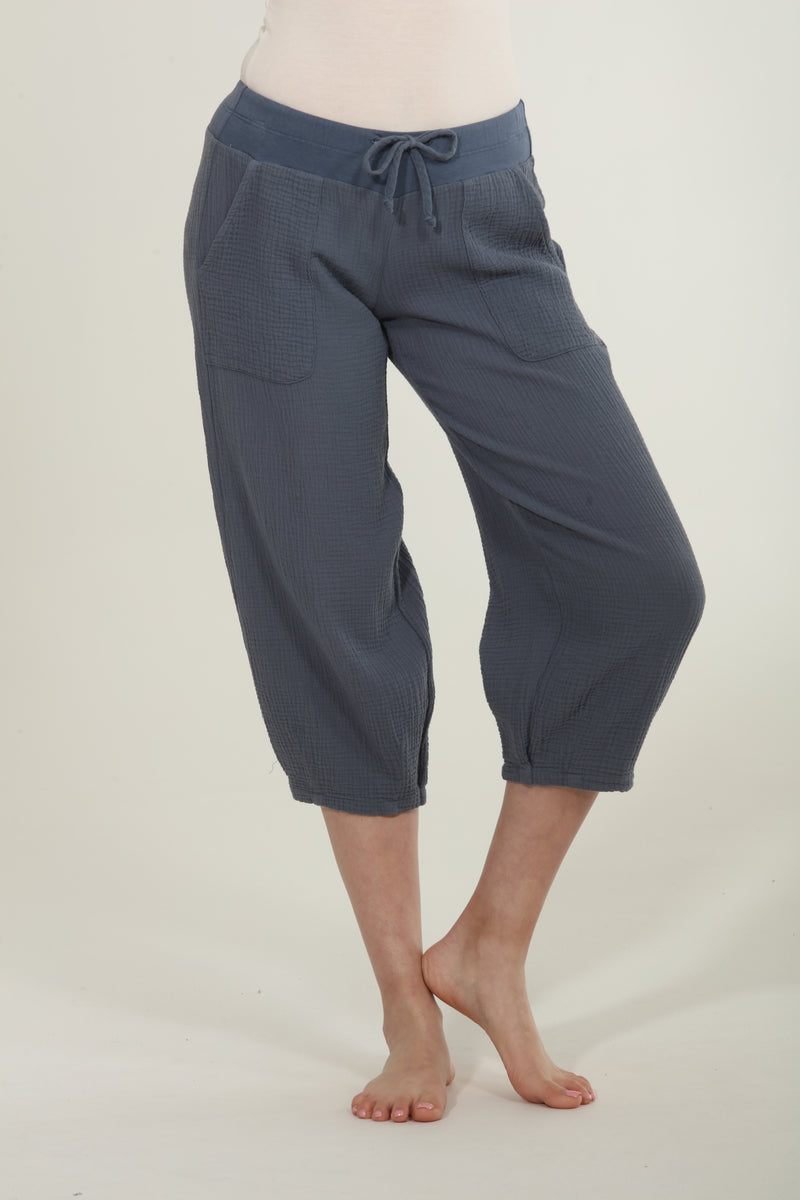 Gauze Capri Pants - Deep Sea