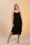 Sleeveless Gauze Dress - Oatmeal - Black