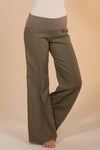 Linen Foldover Pants - Stone - Clay