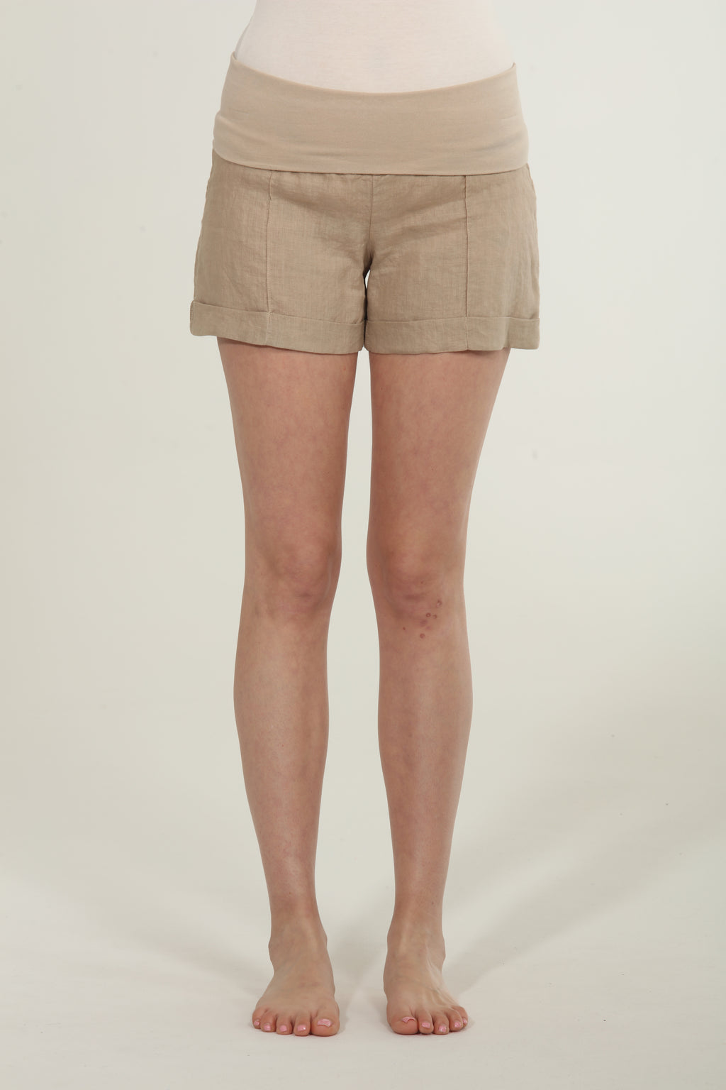 Linen Foldover Shorts - Alloy