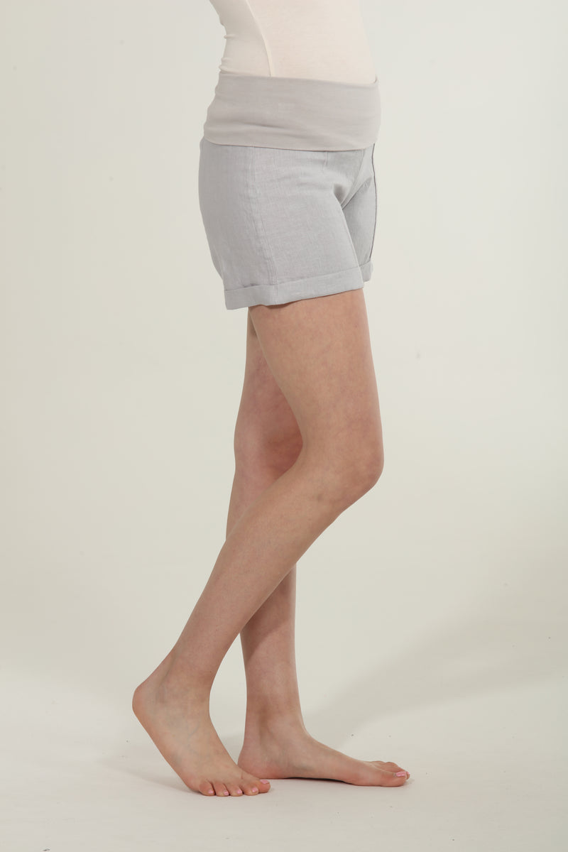 Linen Foldover Shorts - Shade