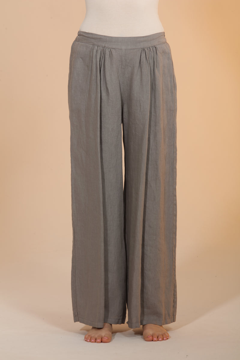 Wide Leg Linen Pants - Cargo