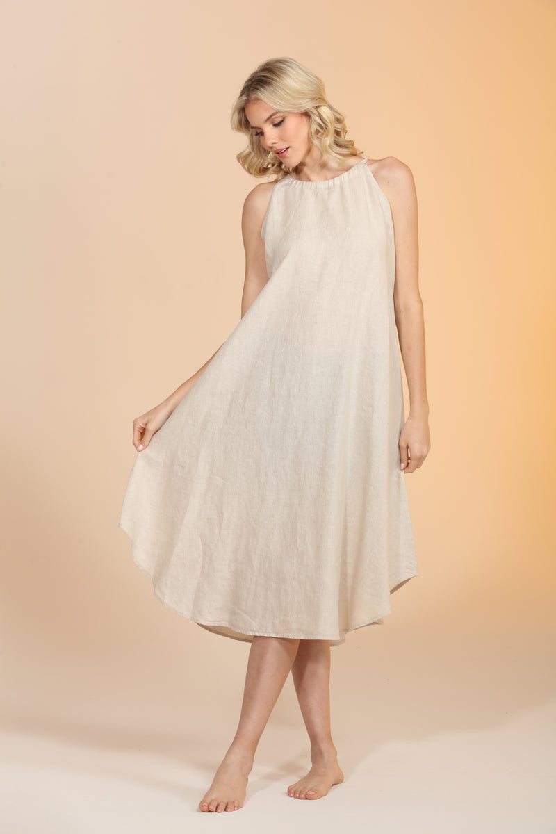 Linen Summer Dress - Oatmeal